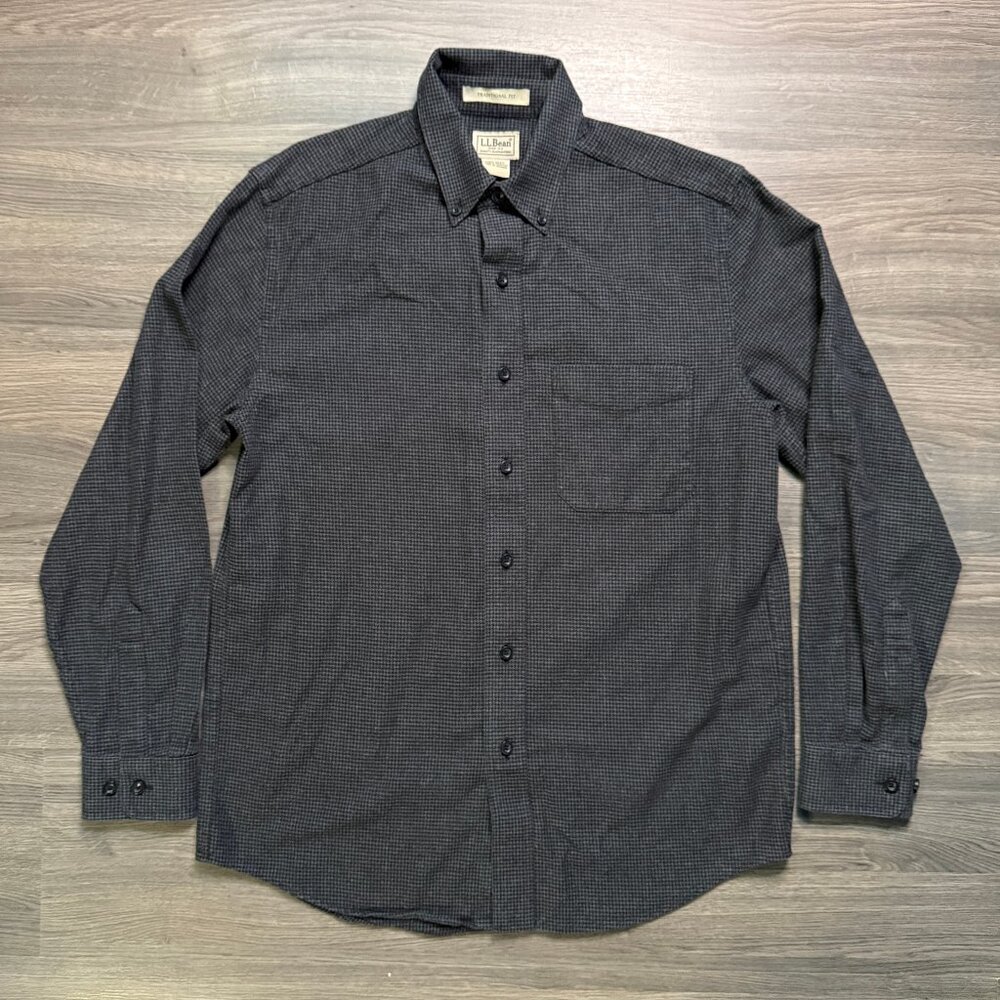 L.L. Bean Men's Wicked Good Flannel Shirt - Black/Grey